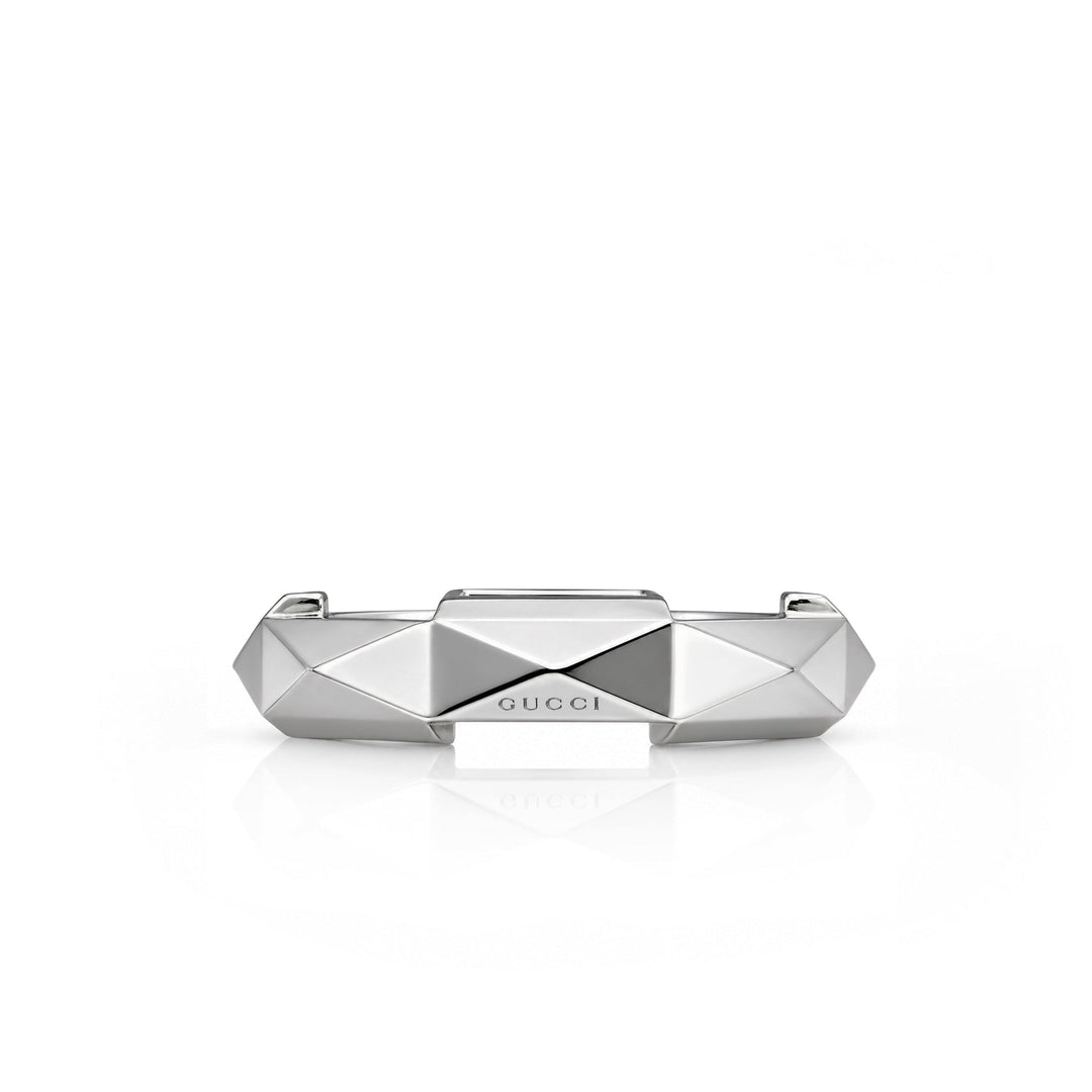 18kt White Gold Faceted Band - Link To Love