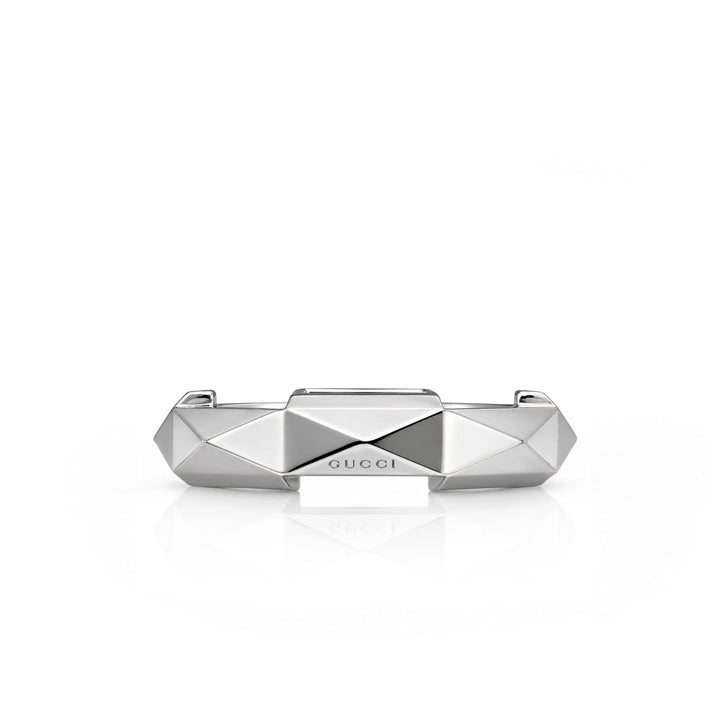 18kt White Gold Faceted Band - Link To Love