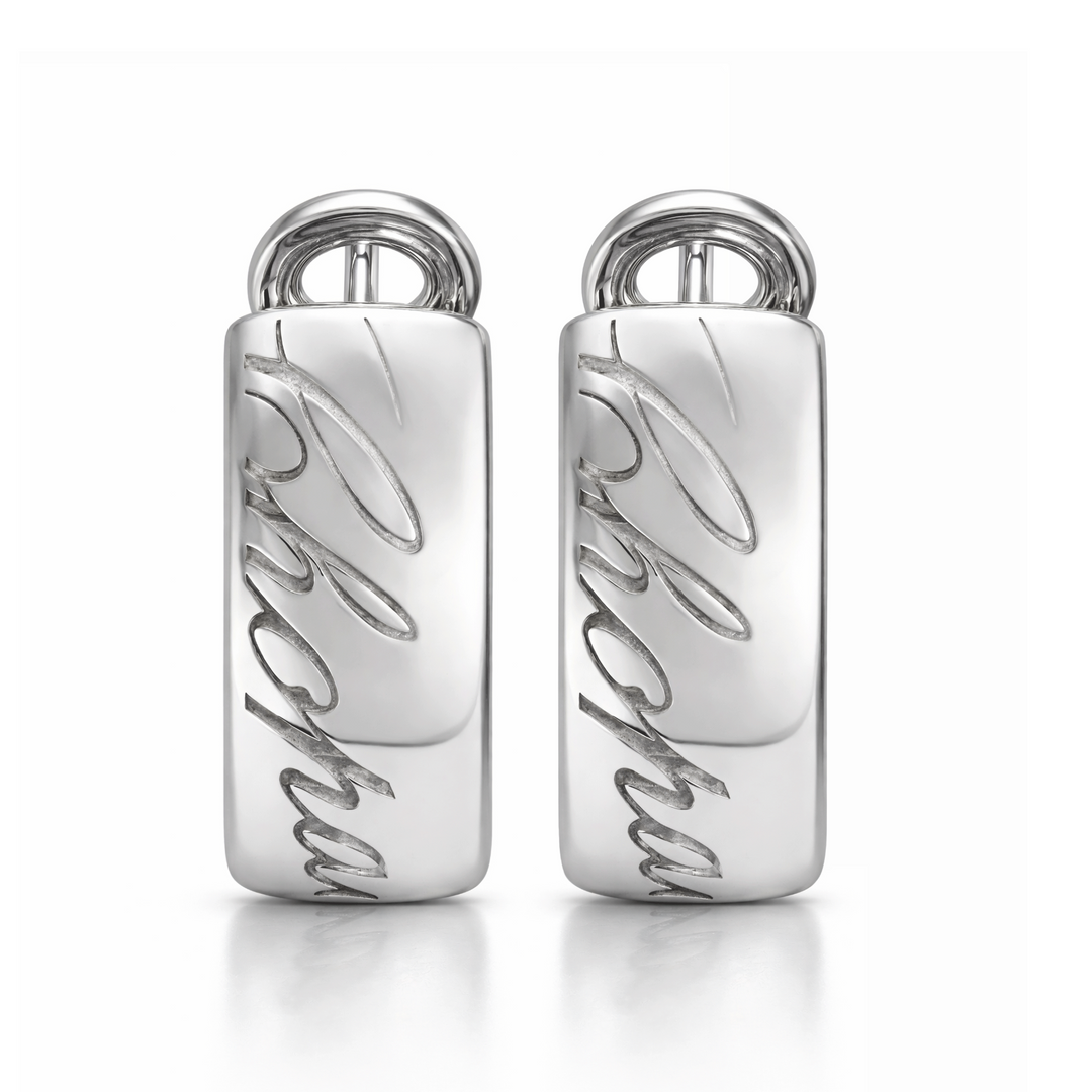 Chopard Chopardissimo 18kt White Gold Omega Clip Earrings