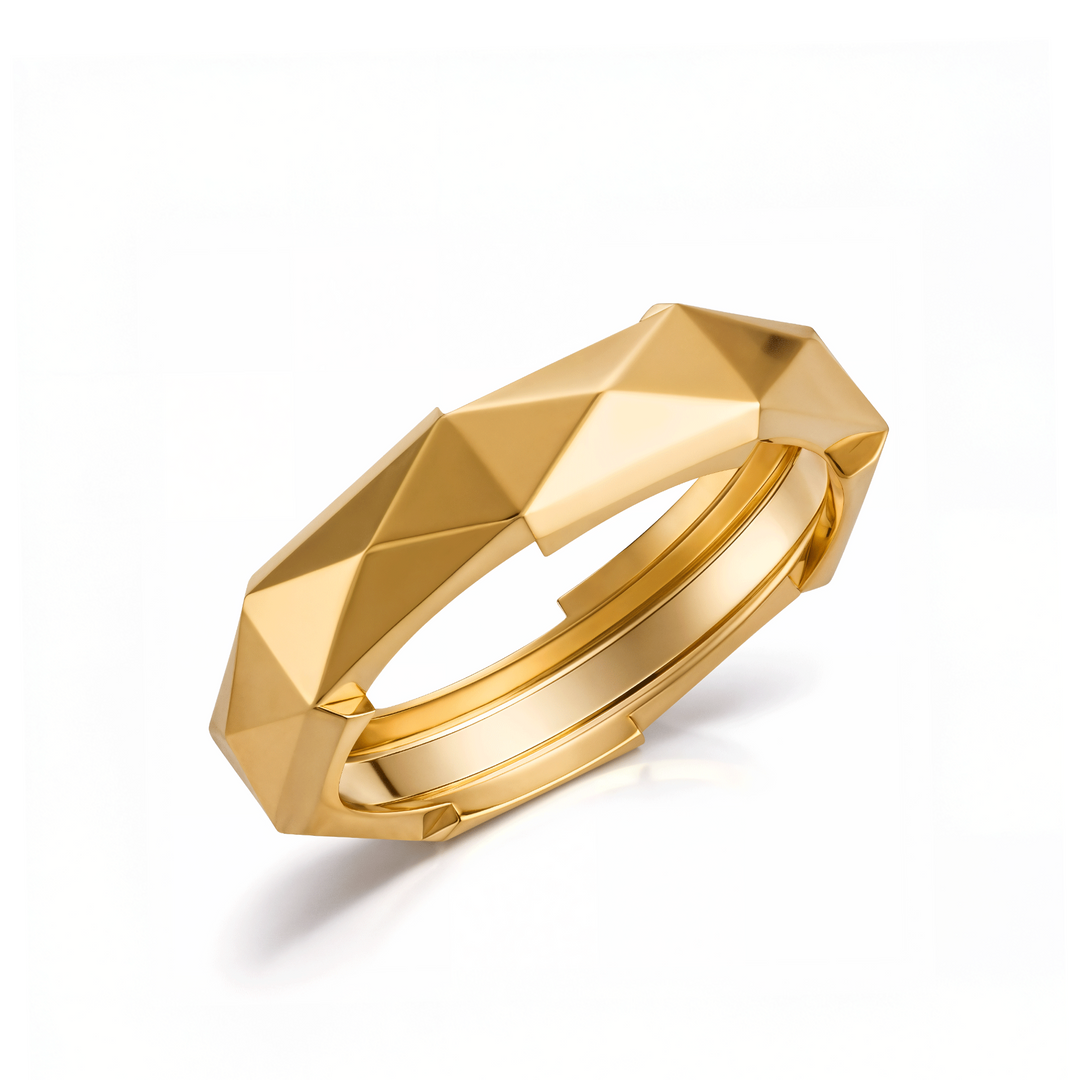 18kt Yellow Gold Gucci Faceted Band - Link To Love