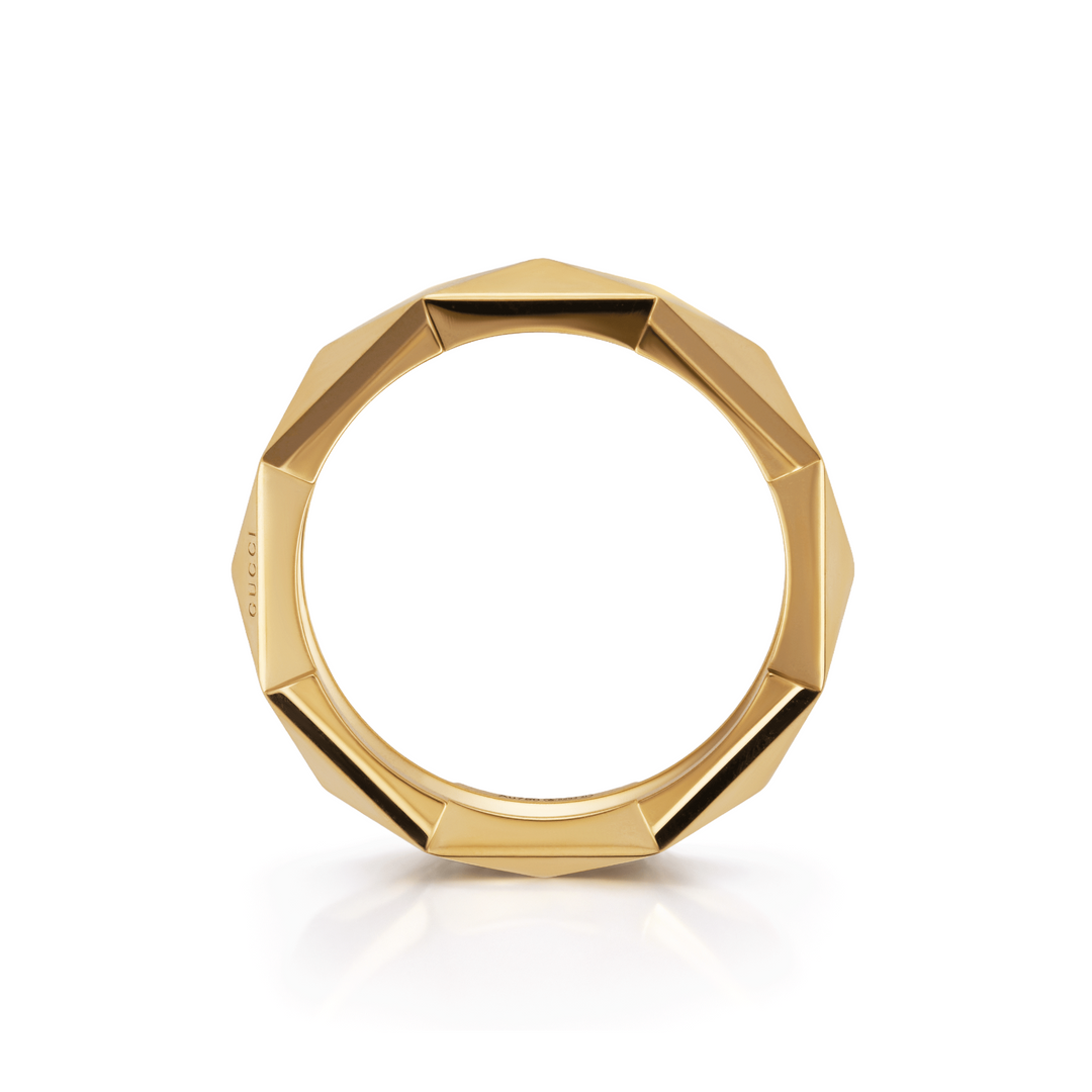18kt Yellow Gold Gucci Faceted Band - Link To Love