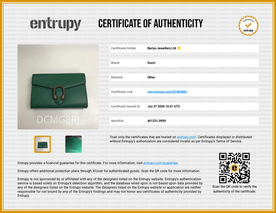 Green Leather Crystal Dionysus Wallet on Chain