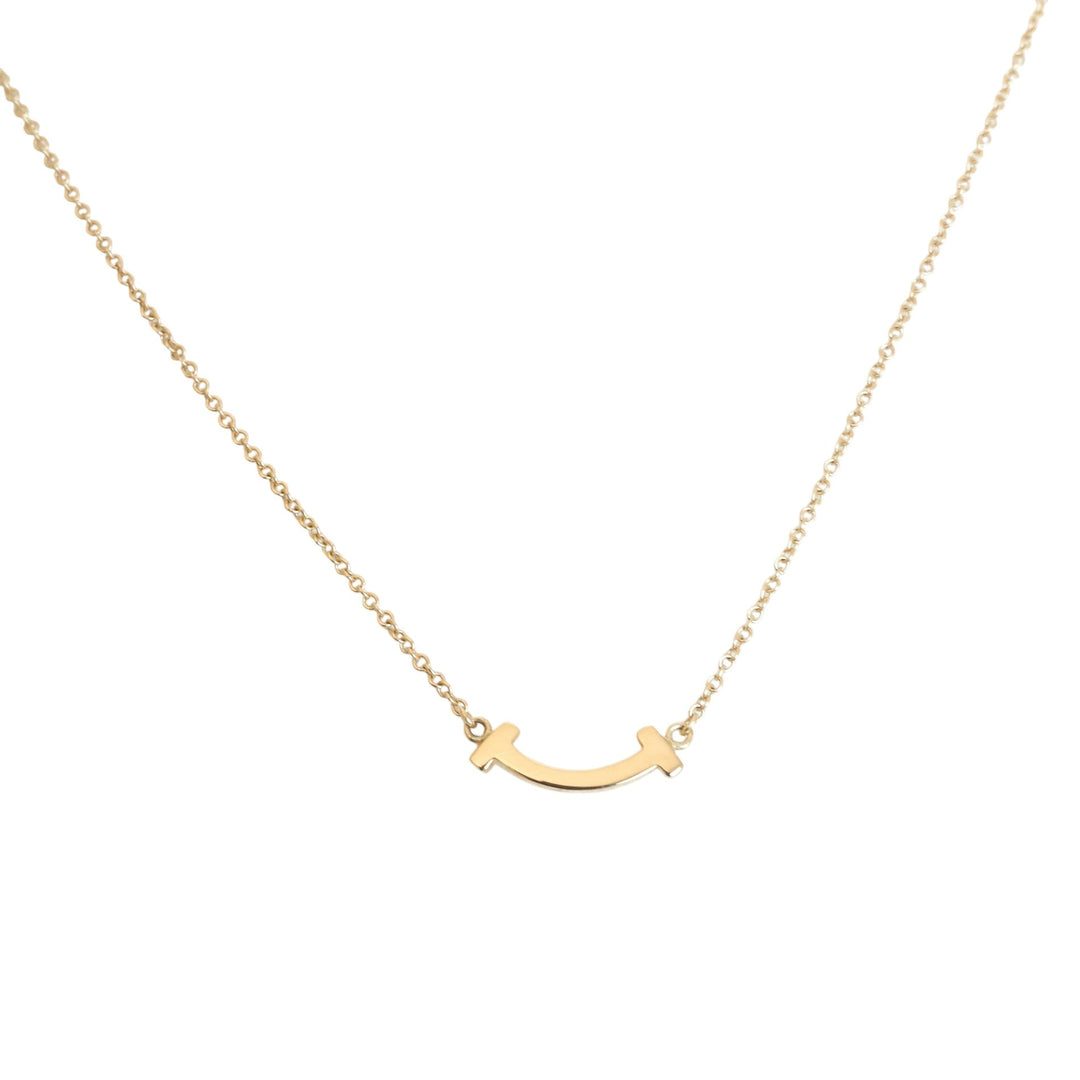 T Smile Mini Necklace in Yellow Gold
