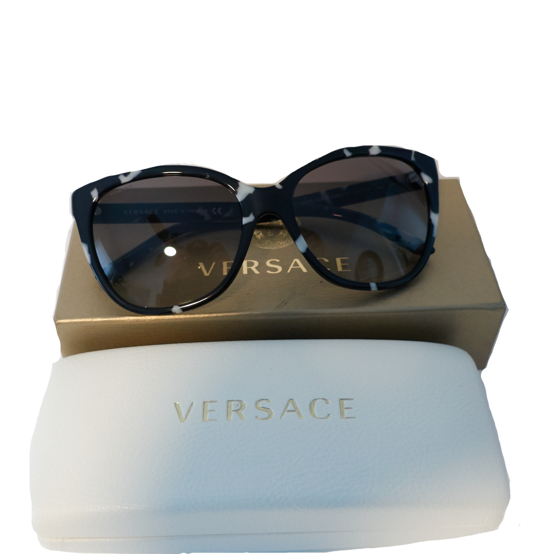 Marbled Cat-Eye Sunglasses with Hard Case