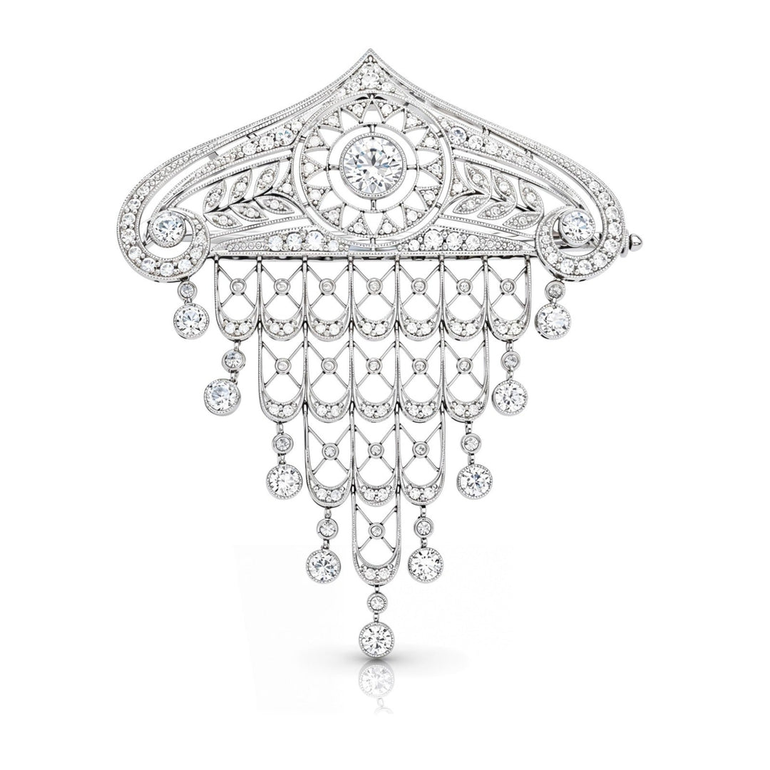 Estate Platinum Diamond Brooch