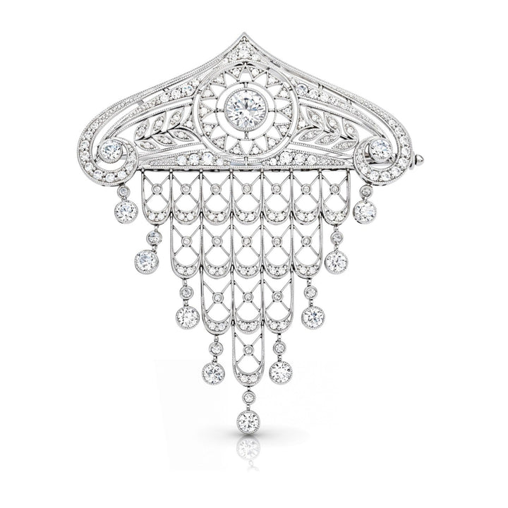 Estate Platinum Diamond Brooch