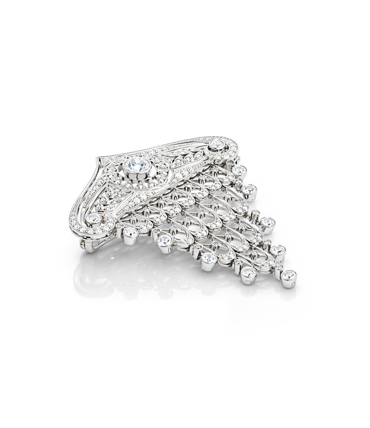 Estate Platinum Diamond Brooch