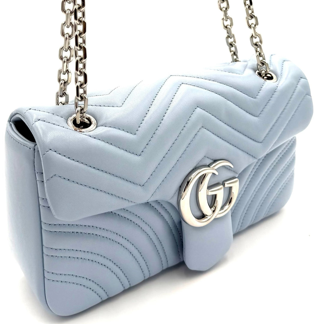 Gucci GG Marmont Pastel Blue Medium Shoulder Bag