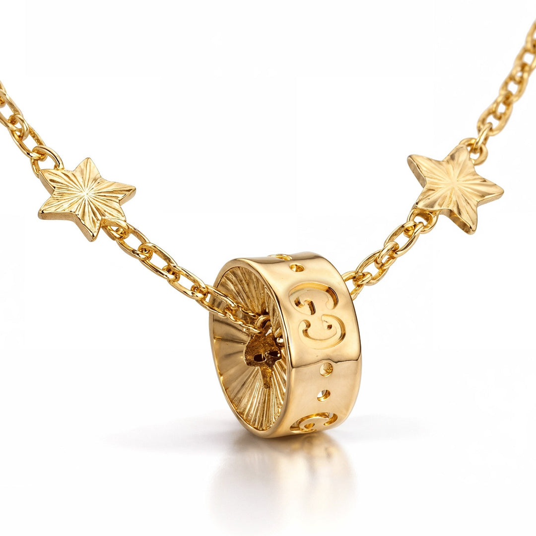 Gucci 18kt Yellow Gold Bracelet with Stars & Rolling Icon Charm