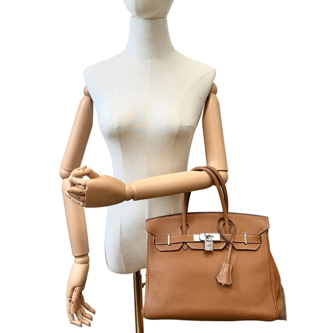 Hermès Gold Birkin 30 in Togo Leather With Palladium Hardware