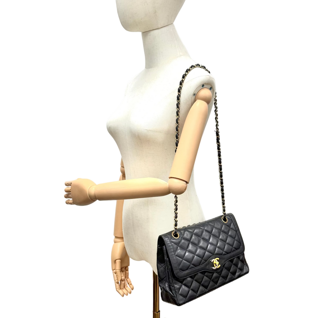 Vintage Chanel Double Flap With Two Tone Logo