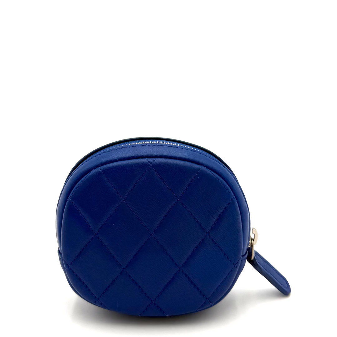 Round Lambskin Leather Coin Purse