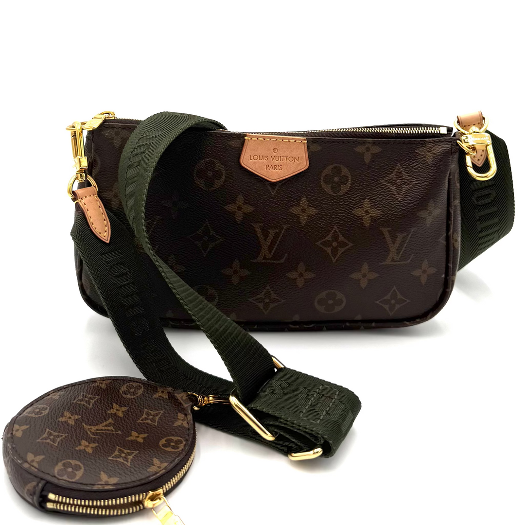 Multi Pochette Accessories Monogram Canvas Bag - Green Canvas Strap