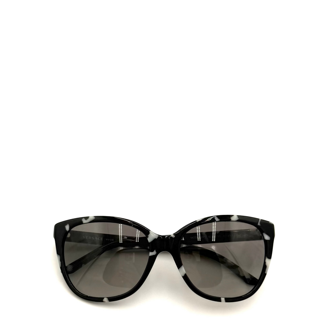 Marbled Cat-Eye Sunglasses with Hard Case