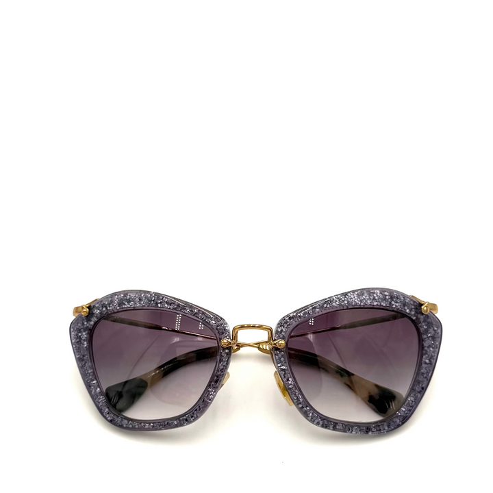 Noir Glitter Sunglasses with Hard Case