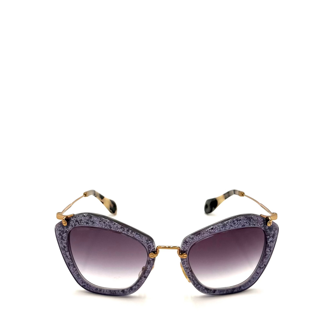 Noir Glitter Sunglasses with Hard Case