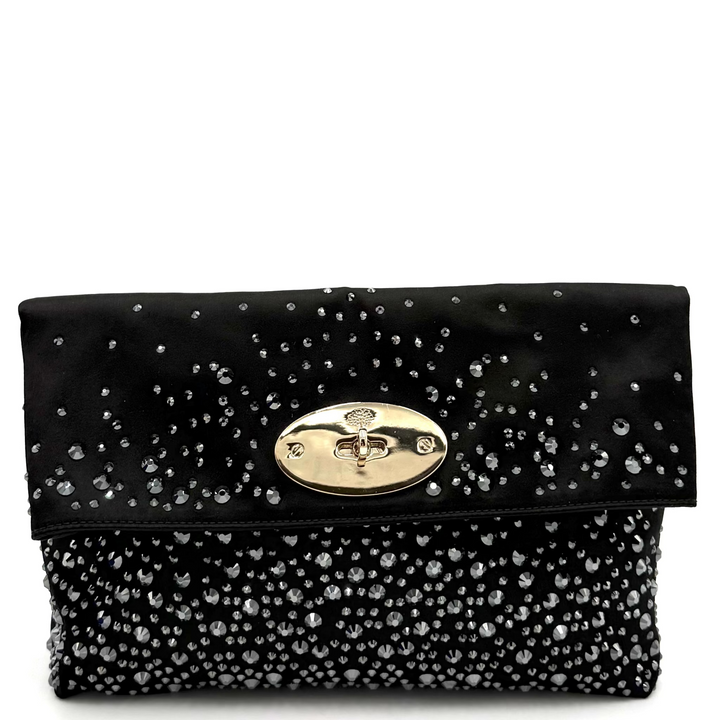 Clemmie Satin Embellished Clutch