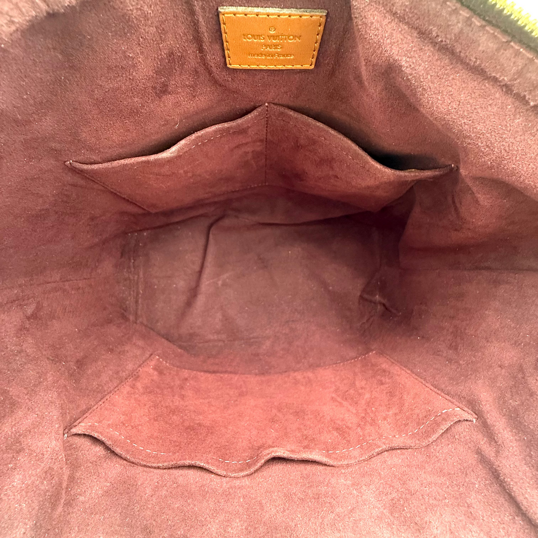 Damier Ebene Brown Leather Belmont Tote