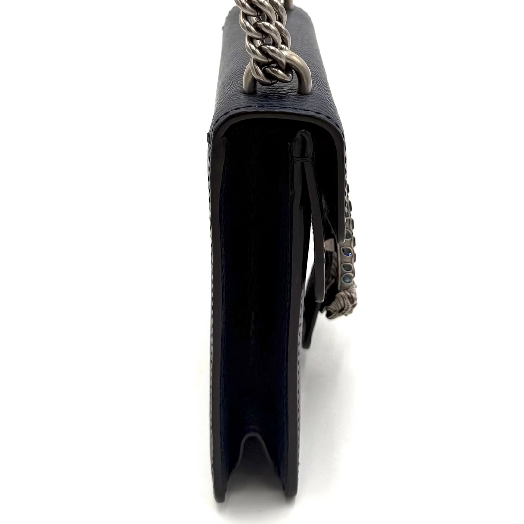 Navy Crystal Dionysus Small Leather Bag
