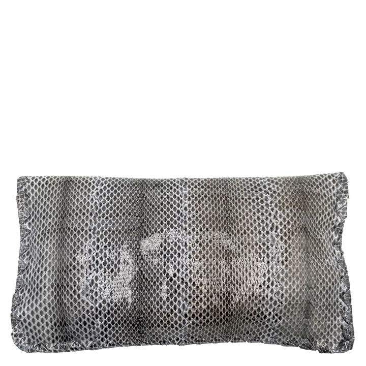 Bottega Veneta Intrecciato Exotic Leather Twist Lock Flap Clutch