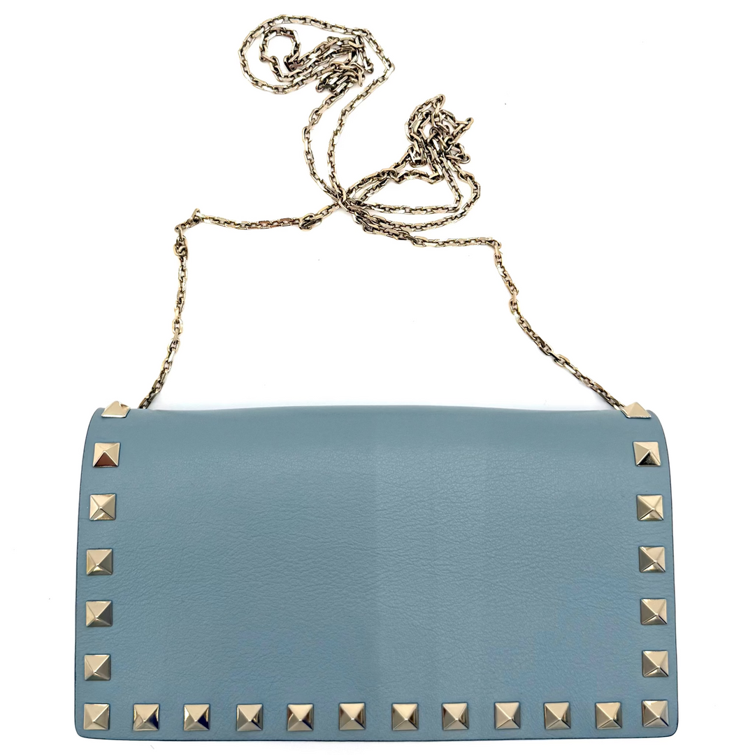 Mini Leather Rockstud Clutch Bag