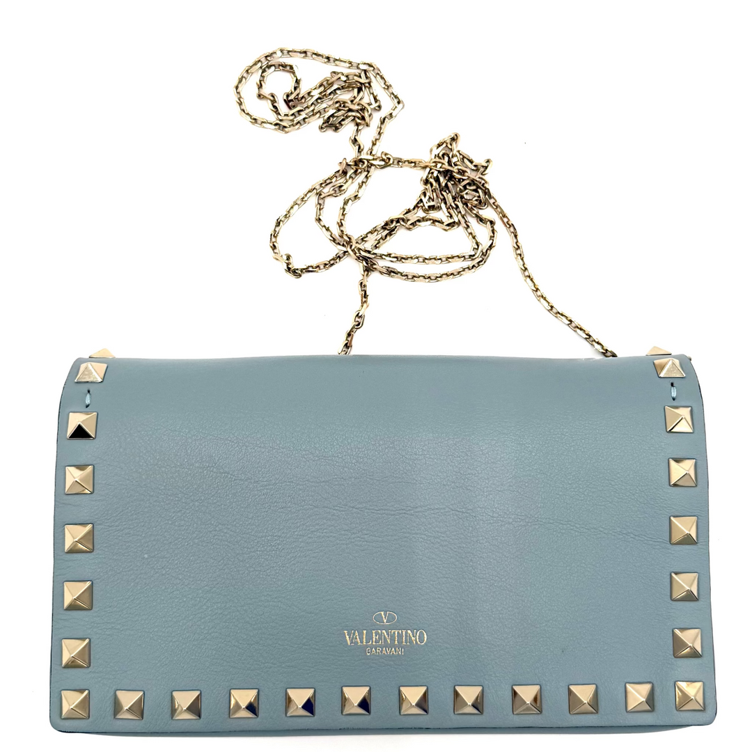 Mini Leather Rockstud Clutch Bag