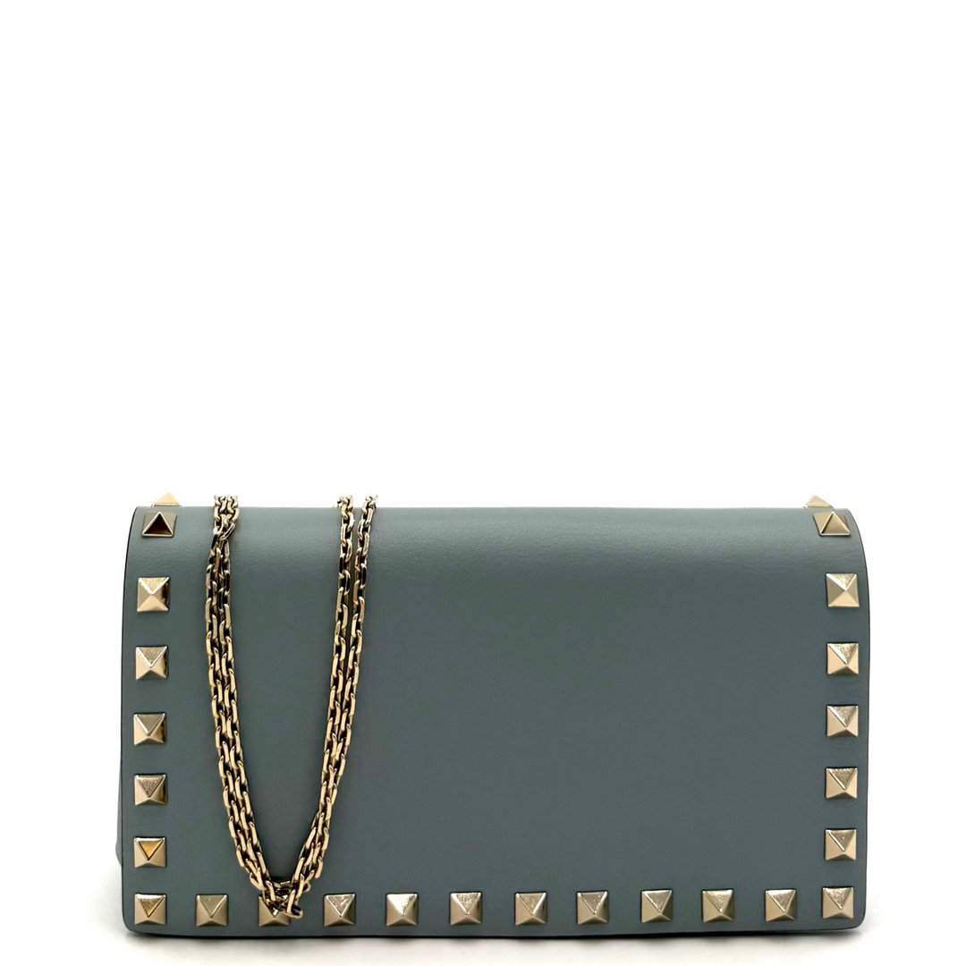 Mini Leather Rockstud Clutch Bag