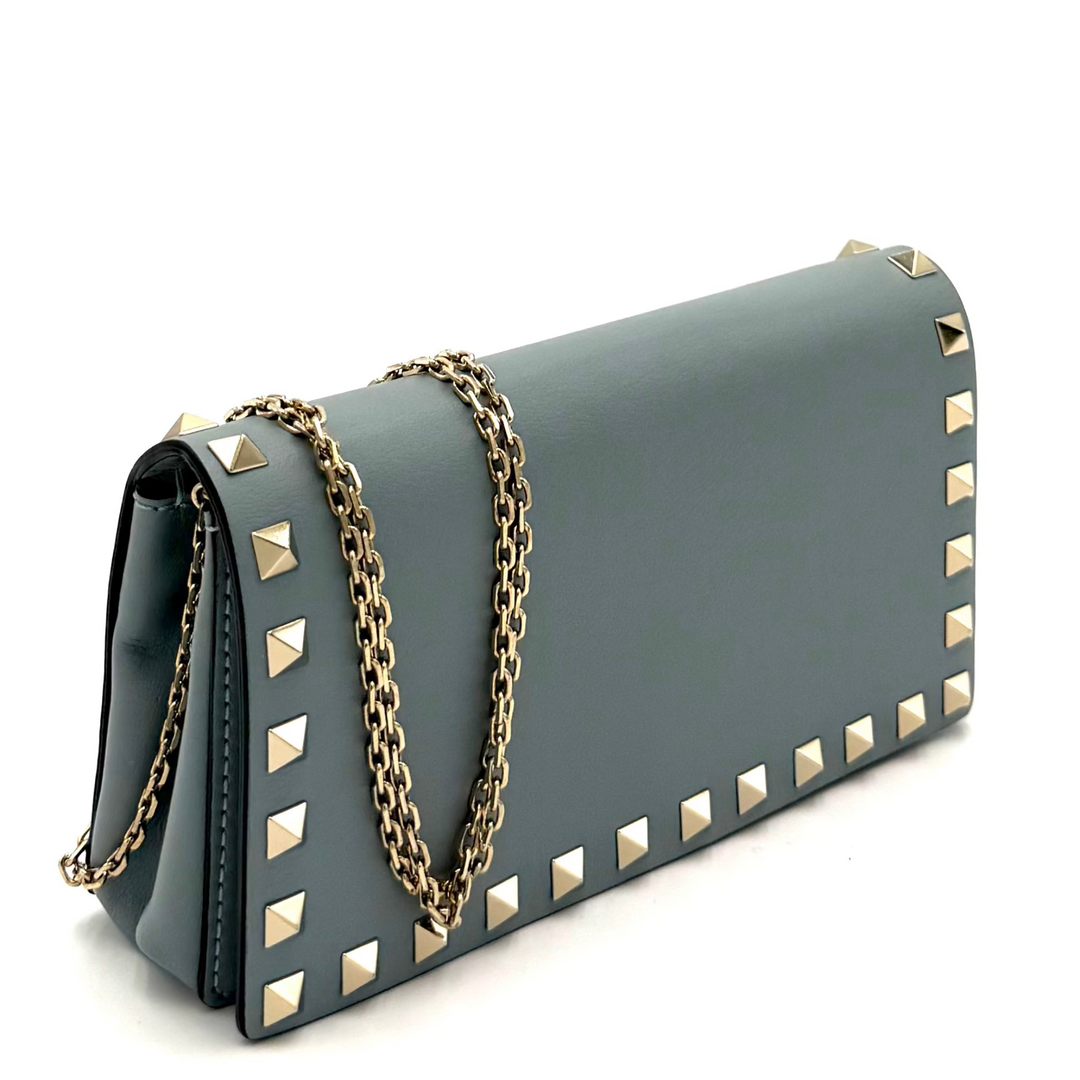 Mini Leather Rockstud Clutch Bag