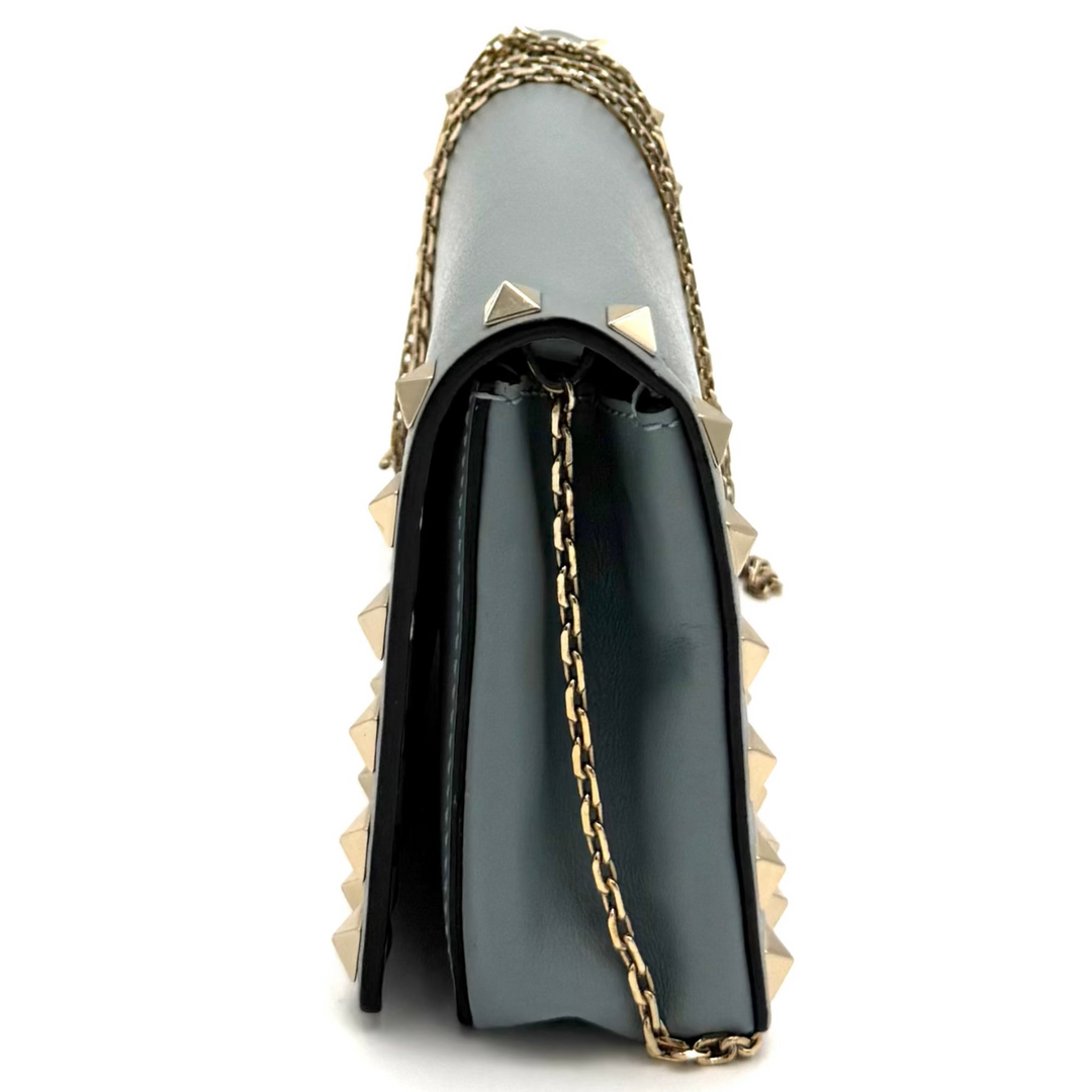 Mini Leather Rockstud Clutch Bag