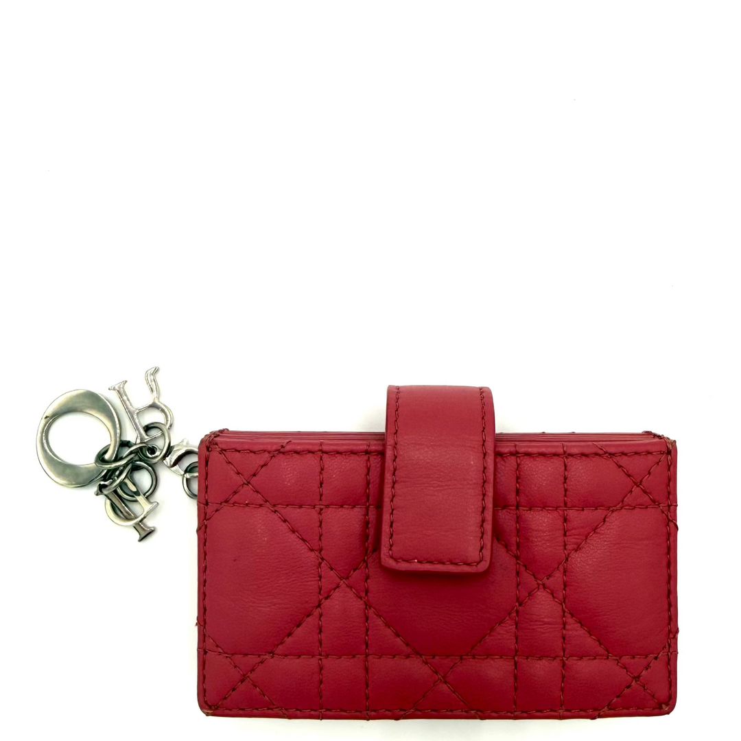 Lady Dior Jasmine Leather Card Holder