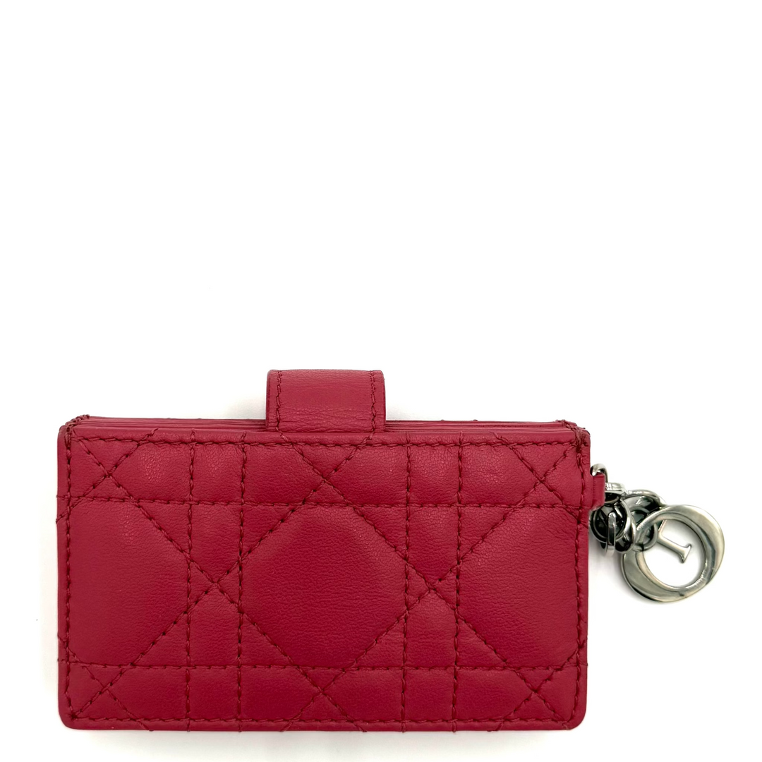 Lady Dior Jasmine Leather Card Holder