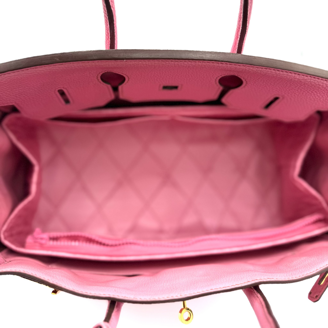 Birkin 35 Togo Leather Bubblegum Pink Bag With Gold Hardware