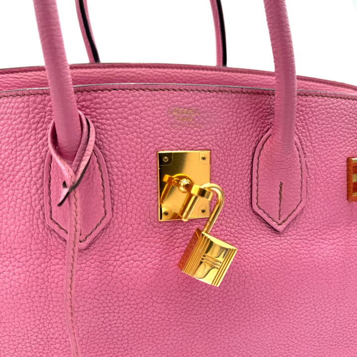 Birkin 35 Togo Leather Bubblegum Pink Bag With Gold Hardware