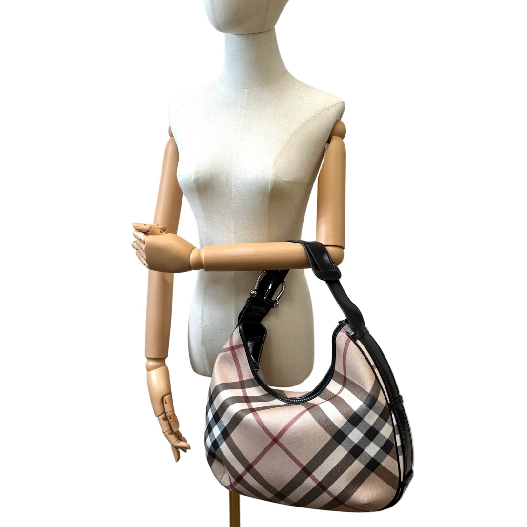 Burberry Check Coated Canvas Shoulder Bag