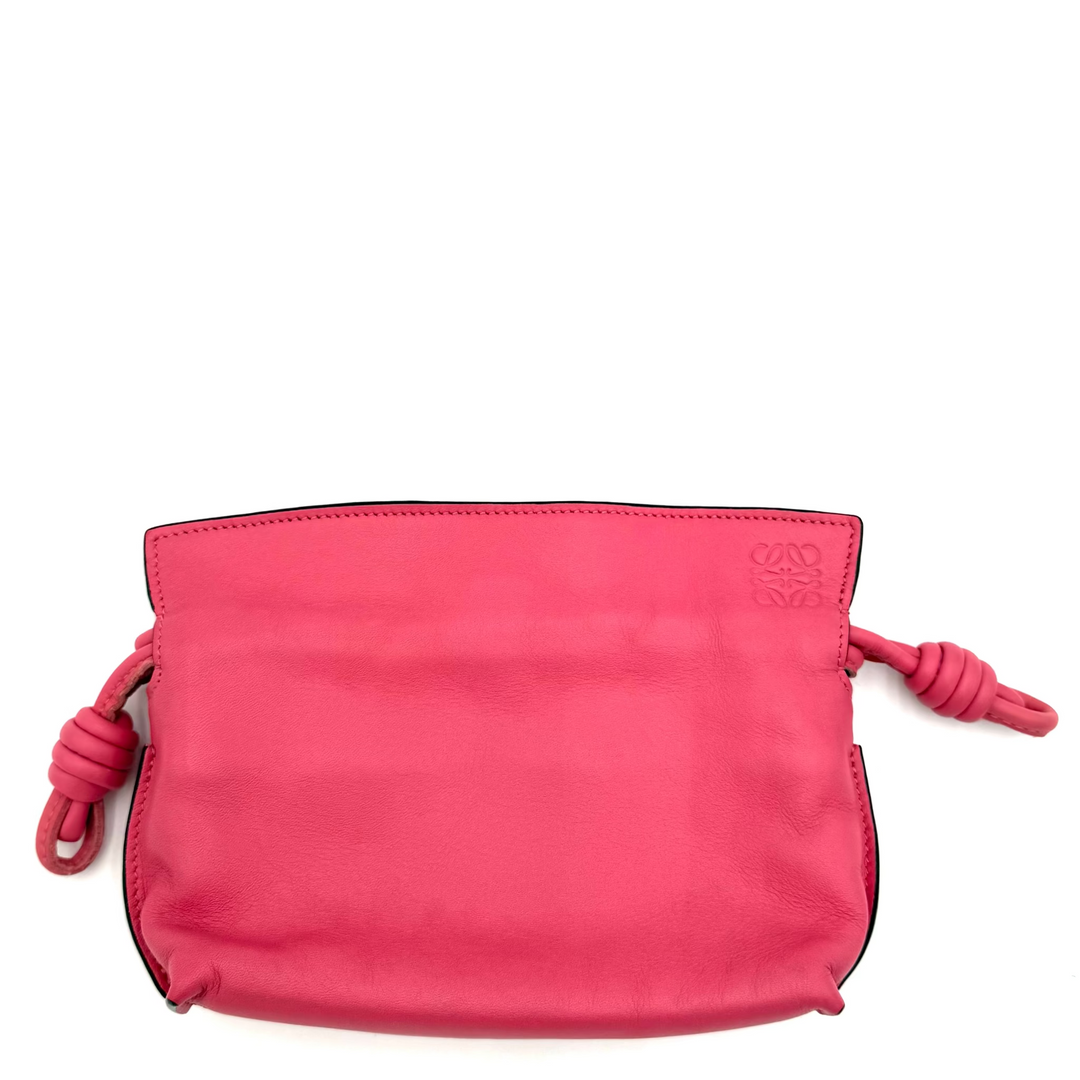 Flamenco Nano Knot Chain Leather Clutch Crossbody Bag