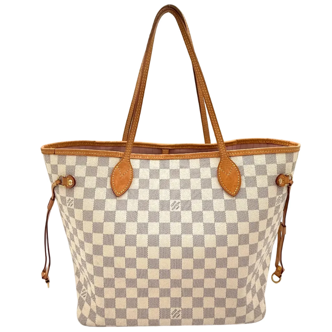 Damier Azur Neverfull MM with Ballerina Pink Interior