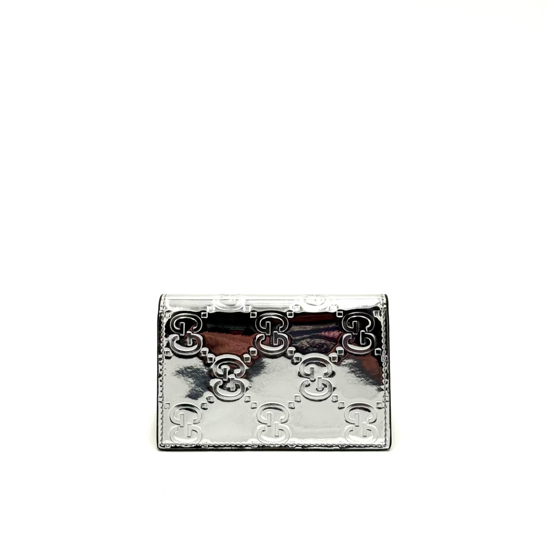 Metallic Bifold Leather Cardholder