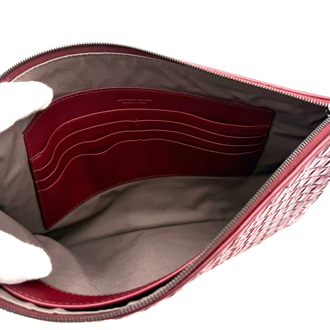Intrecciato Leather Clutch