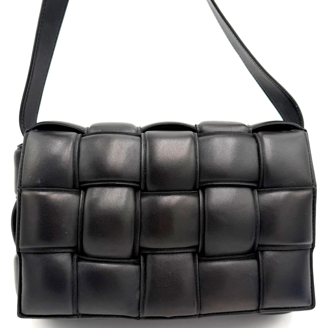 Padded Cassette Maxi Intreccio Nappa Leather Crossbody Bag