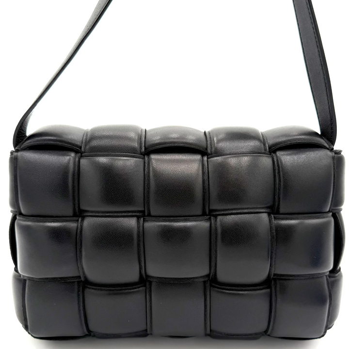 Padded Cassette Maxi Intreccio Nappa Leather Crossbody Bag