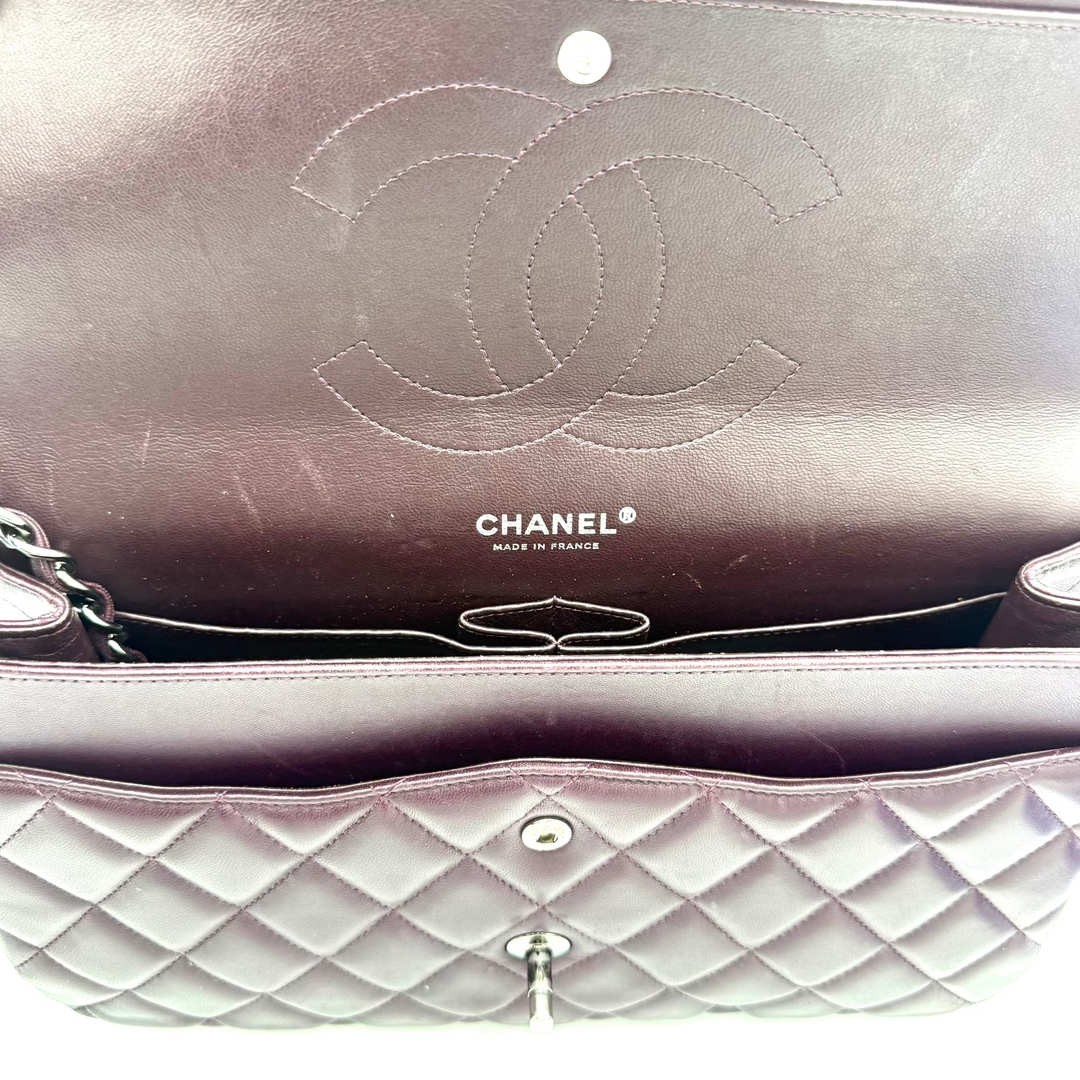 Classic Jumbo Double Flap Lambskin Leather Bag