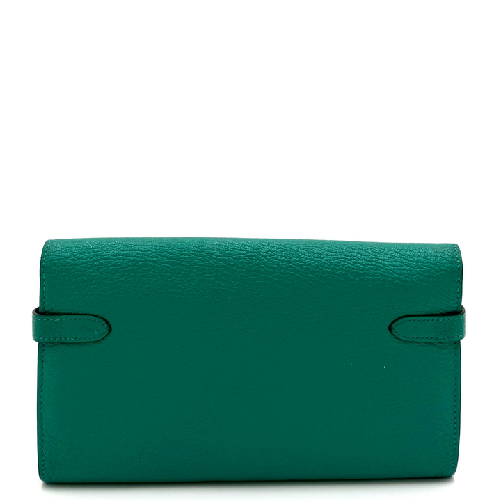 Kelly Epsom Wallet in Vert Jade