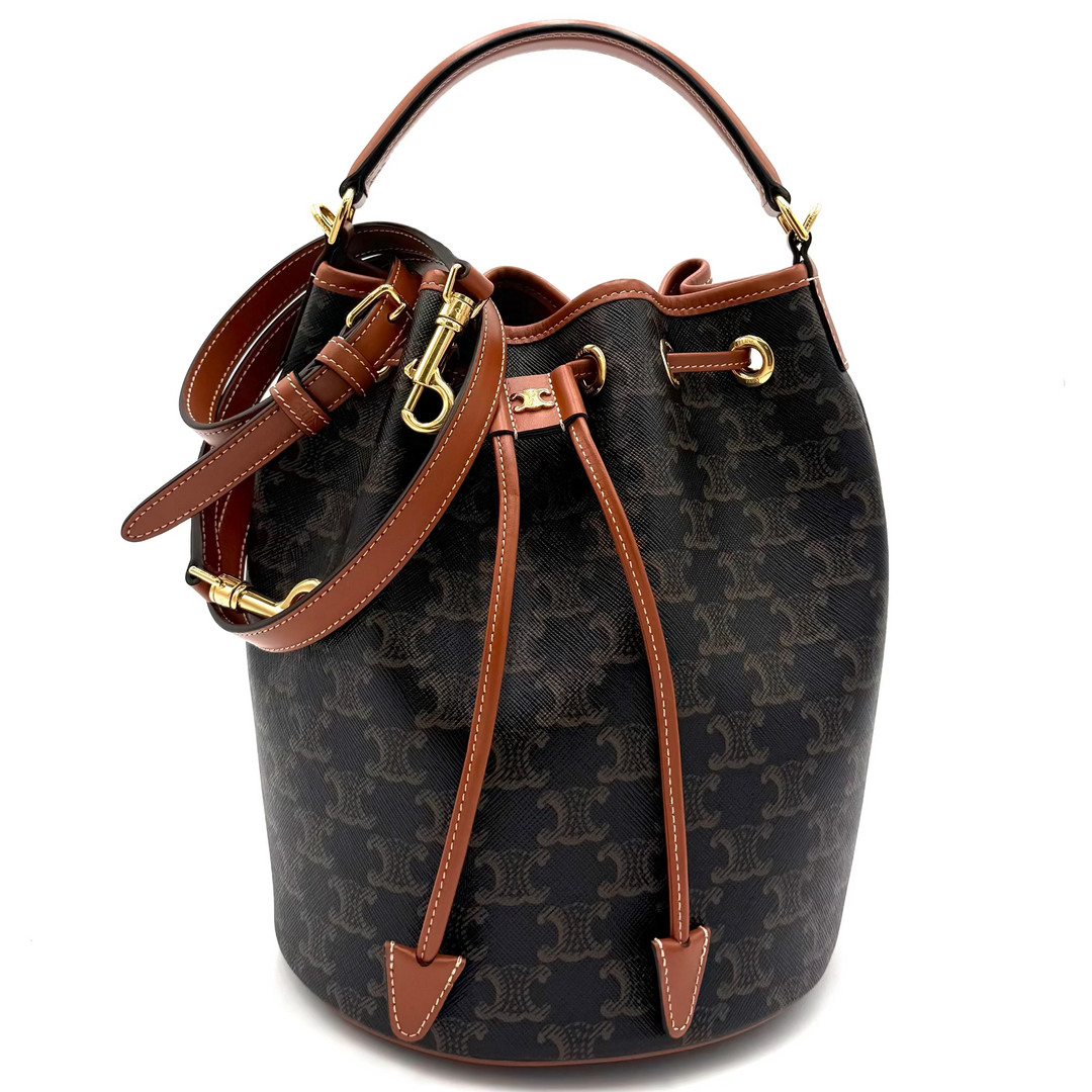 Clara Triomphe Canvas and Leather Bucket Bag