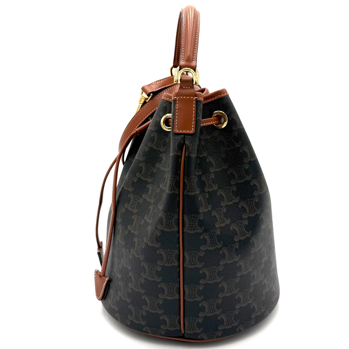 Clara Triomphe Canvas and Leather Bucket Bag