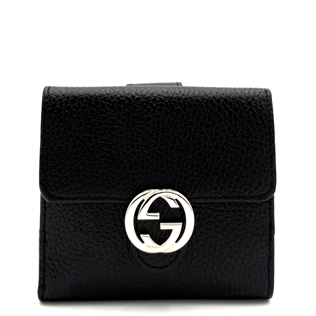 Dollar Calfskin Interlocking G French Wallet