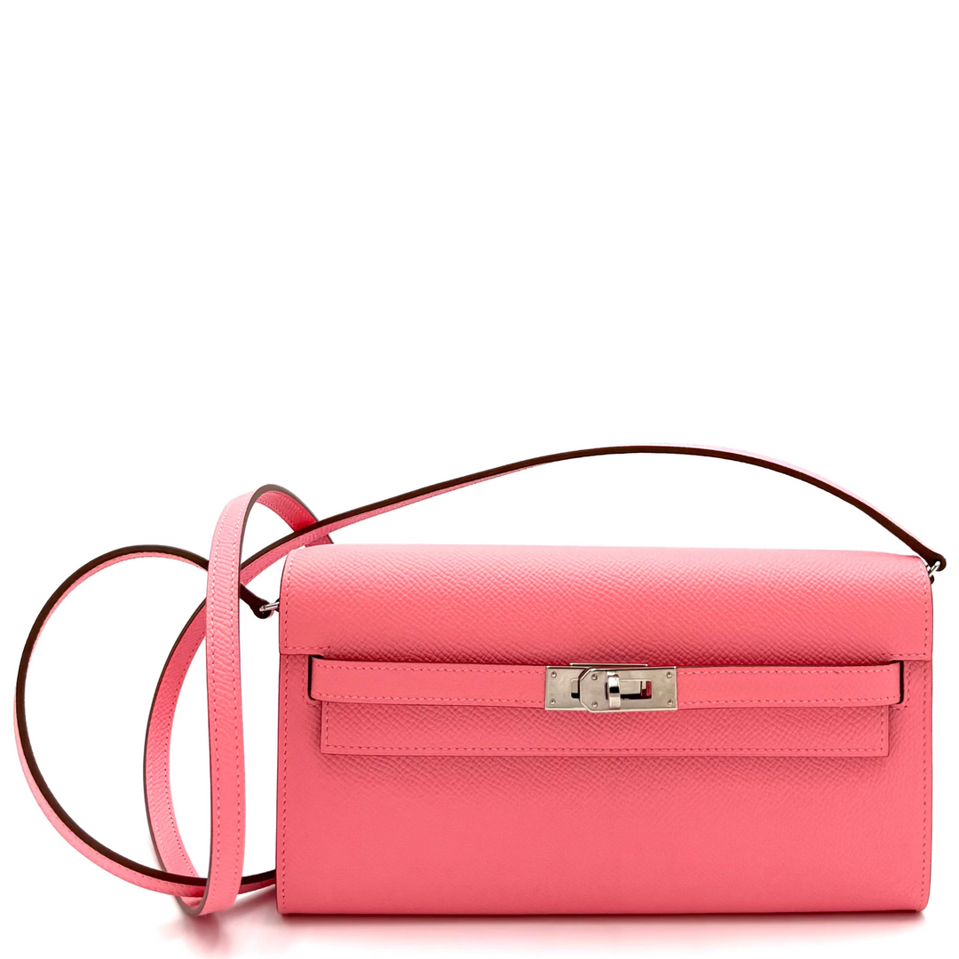 Classique Kelly to Go Wallet in Rose Confetti Epsom Leather