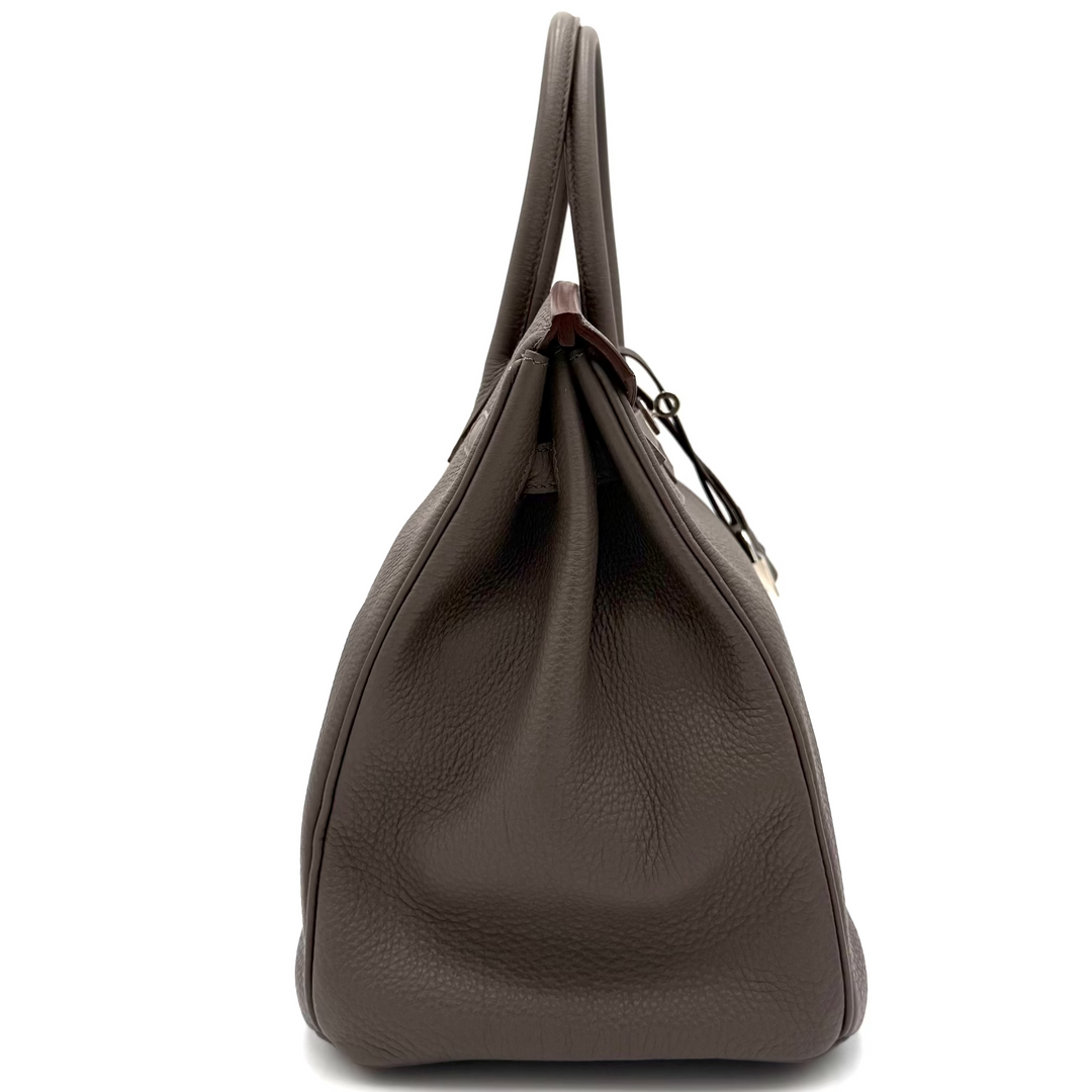 Birkin 35 Togo Leather Etain Bag With Palladium Hardware