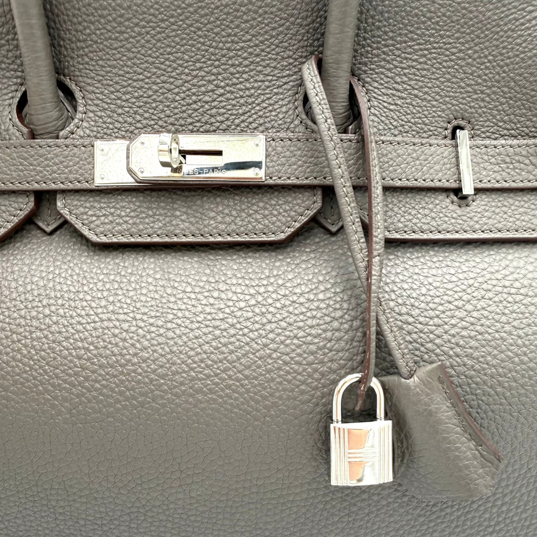 Birkin 35 Togo Leather Etain Bag With Palladium Hardware