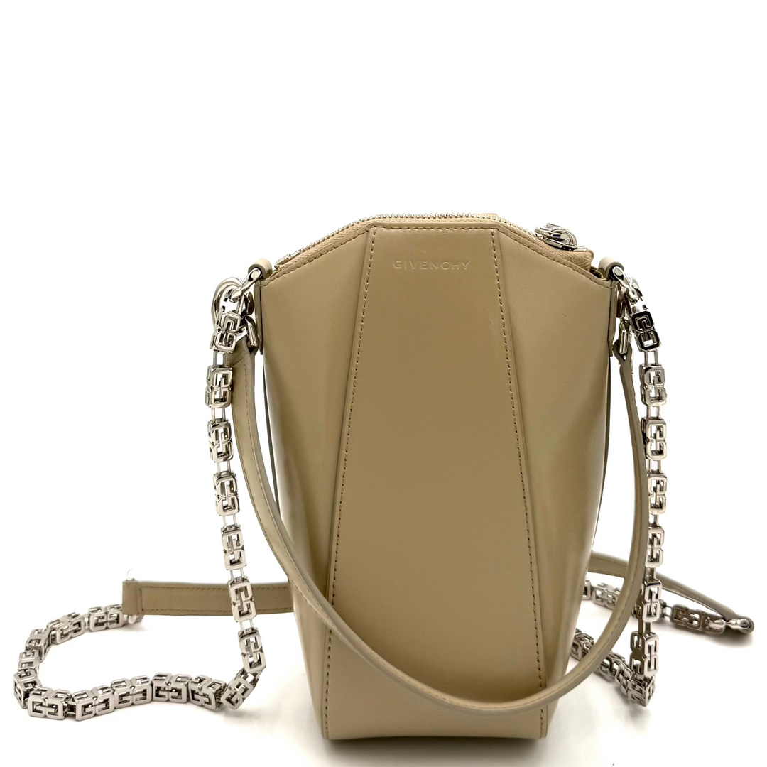 Mini Antigona Vertical Leather Crossbody Bag
