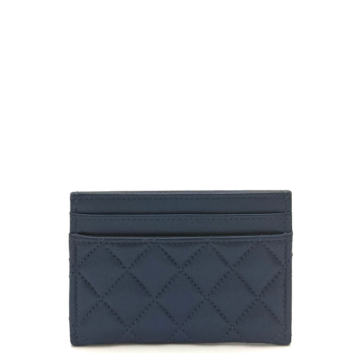 Boy Metallic Quilted Lambskin Card Holder